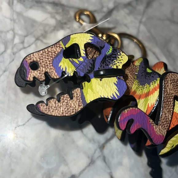 Coach x Kaffe Fassett giant Leather Rexy Bag Charm In Signature Canvas - Picture 4 of 6